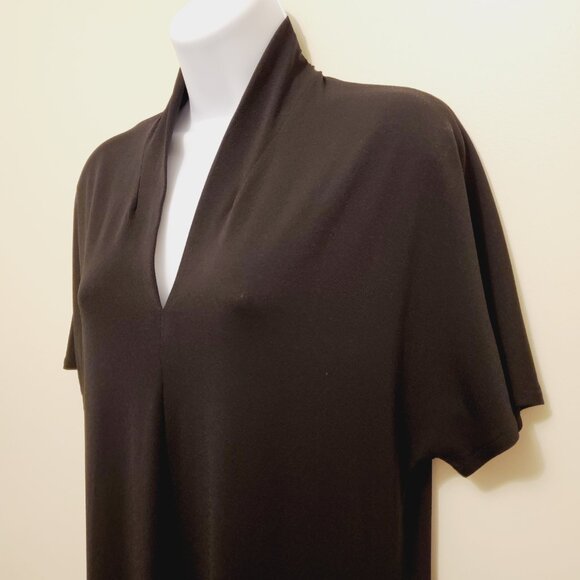 H&M Women’s Black Dolman Sleeve V-Neck Midi Shift Dress - XS - Picture 3 of 11